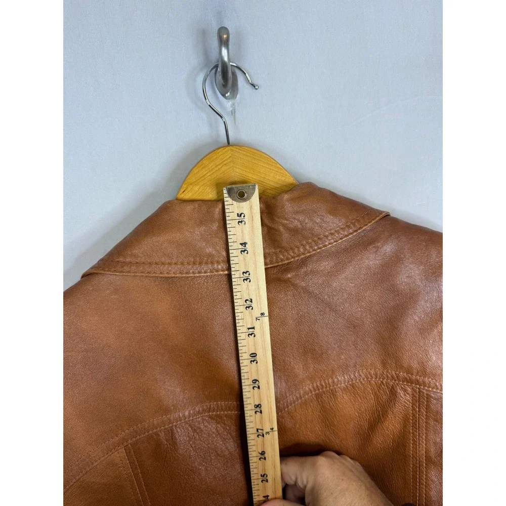 Vintage Johnstone Walker Mens Brown Leather Blazer Jacket Quilted Liner 48 XL